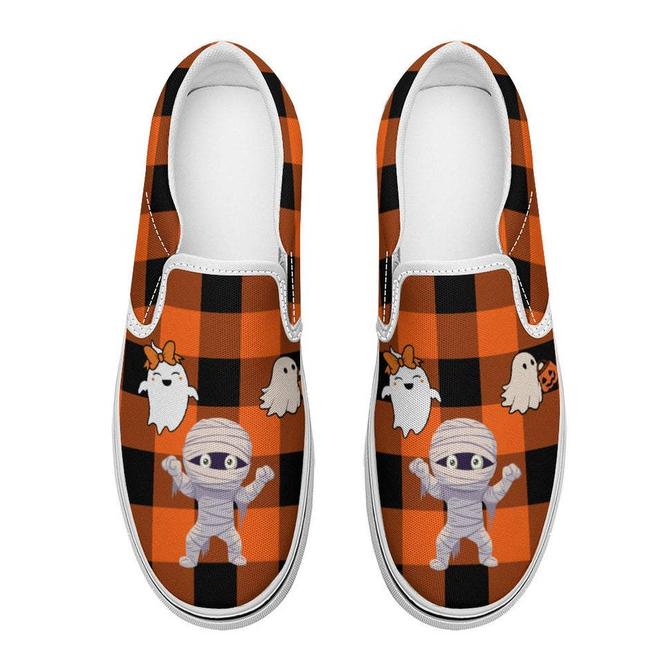 Halloween Printed Slip-on Canvas Shoes  for Teenagers and Adults