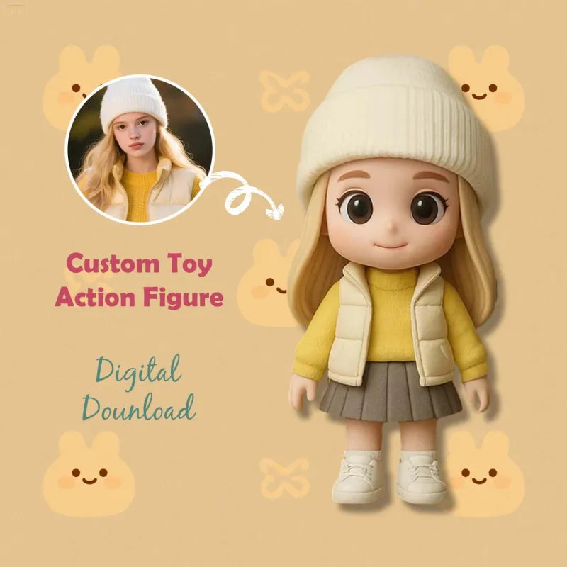 Custom 1 Person 3D Mini Figure From Your Photo Personalized Toy Figure Gifts,Production Time: 10 Business Days  For Kids