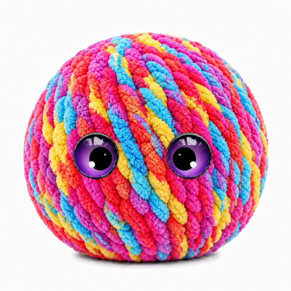 Crochet Bubble Squishy Ball – Soft Handwoven Stress Relief Fidget Toy