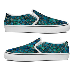 Mermaid Scale Printed Slip-on Canvas Shoes  for Teenagers and Adults