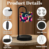 Mid-Century Abstract Candle Warmer Lamp – Artistic Retro Linen Shade, Flameless Wax Melt Warmer