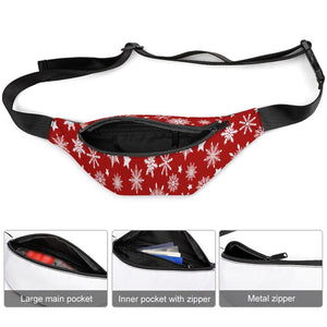 Holiday Snowflakes, Christmas Custom Fanny Packs, Gift Idea, Adorable Handsfree bag