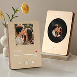 Personalized Photo Wooden Music Record Player Wedding Anniversary Gift for Couples