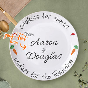 Santa's Cookie Plate, Personalized Party Tableware Custom Name Round Ceramic Dinner Plate Christmas Gifts For Family