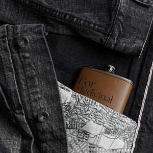 Funny Laser Engraved Flask: For Medicinal Purposes , Funny Saying on Leather wrapped flask, Gift for Groom, Bachelor Party Gift, Party Favor, Bridal Party Gift