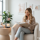 Boho Floral Candle Warmer Lamp with Linen Shade – Adjustable Heat & Remote Control