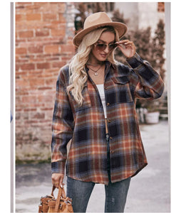 Plaid Dropped Shoulder Longline Shirt