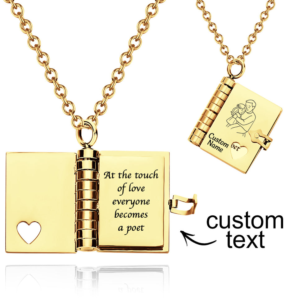 Personalized My Little Star Book Necklace – A Letter to My Daughter in a Locket, Adjustable Pendant with Message Inside, Meaningful Jewelry