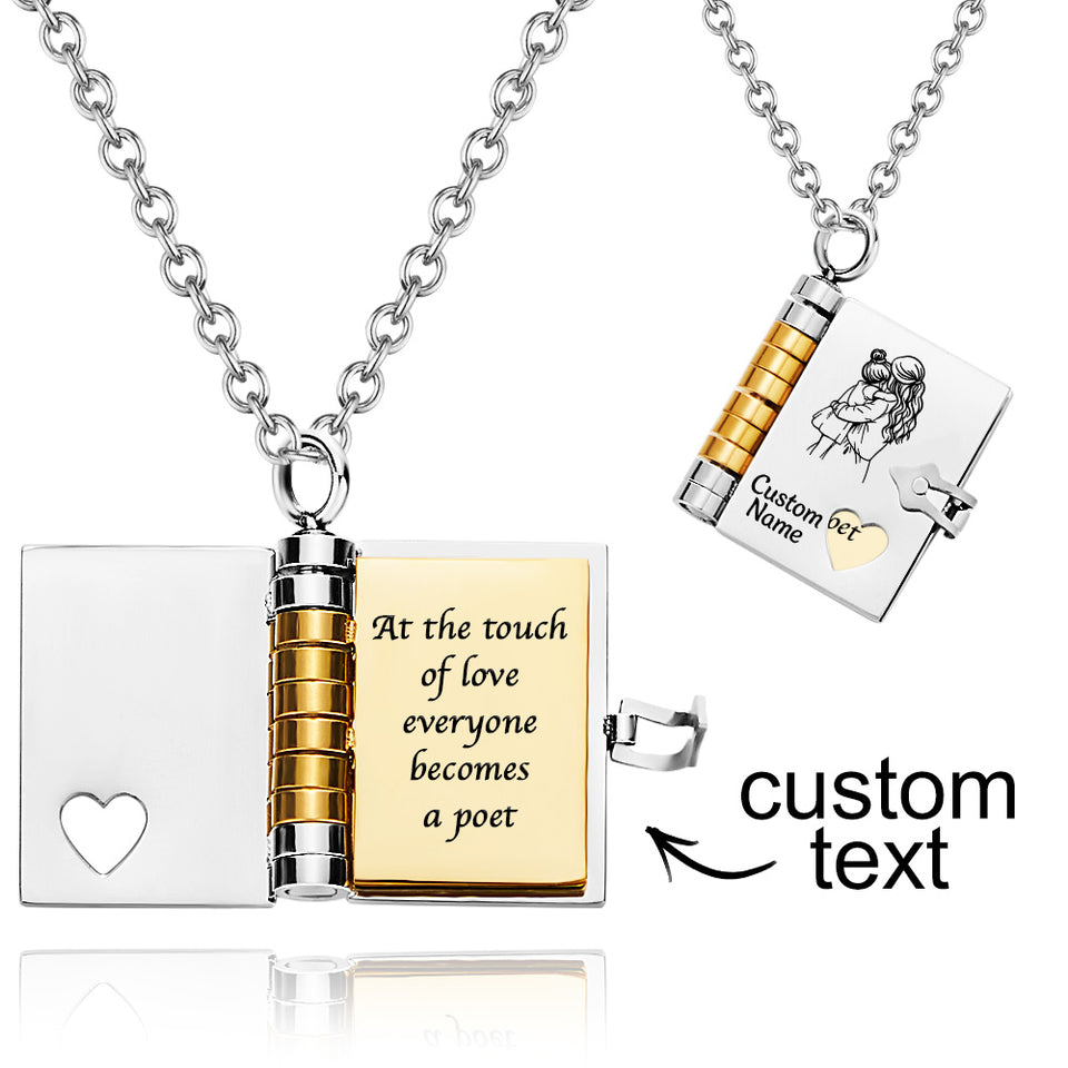 Personalized My Little Star Book Necklace – A Letter to My Daughter in a Locket, Adjustable Pendant with Message Inside, Meaningful Jewelry