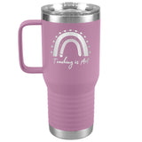 Teacher Gift, Teaching is Art Etched Travel Tumbler 20 oz- Teacher Gift Idea - Insulated Water Bottle With Handle - Etched Design
