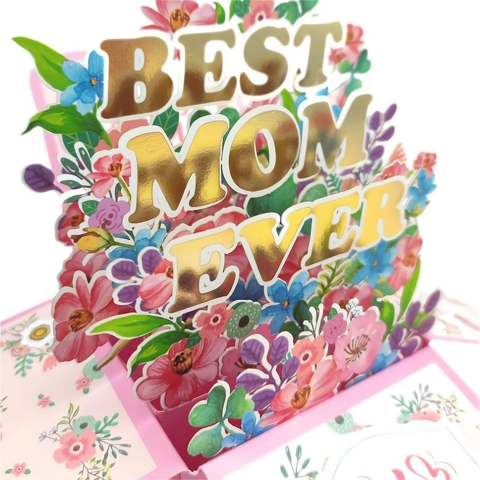 Mother's Day Pop Up Box Card Best Mom 3D Pop Up Greeting Card - AdorableDesignsz 