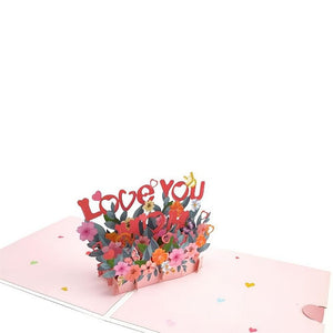 Love Mom Pop Up Box Card Flower 3D Pop Up Greeting Card for Mom