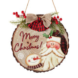 Christmas Welcome Sign for Front Door Wood Farmhouse Wreath Porch Decor Hanging Decoration Gifts