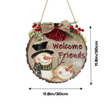 Christmas Welcome Sign for Front Door Wood Farmhouse Wreath Porch Decor Hanging Decoration Gifts