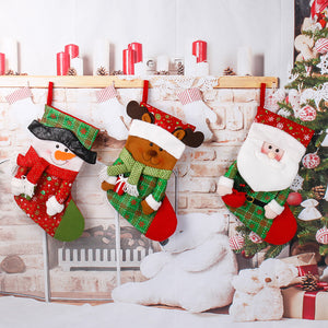 Christmas Stocking Ornaments – Santa, Snowman & Reindeer Hanging Decorations