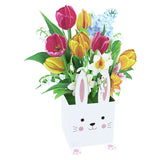 3D Pop Up Card with Bunny & Tulip Bouquet Box Card for Easter - AdorableDesignsz 