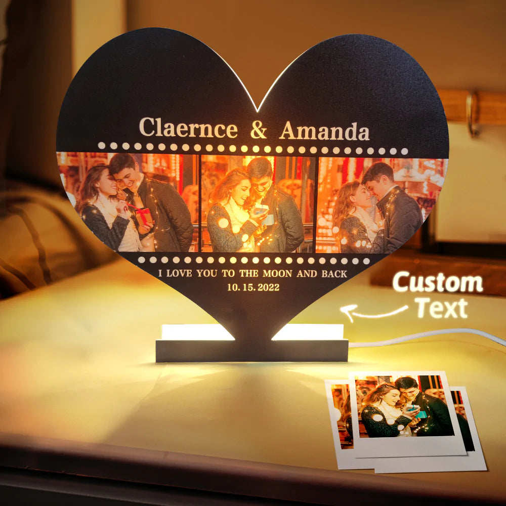 Personalized Heart-shaped Film Photo Night Light