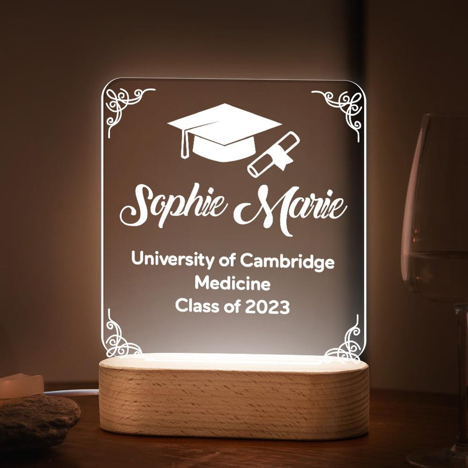 Custom Text Graduation Lamp Square For Friend - AdorableDesignsz 