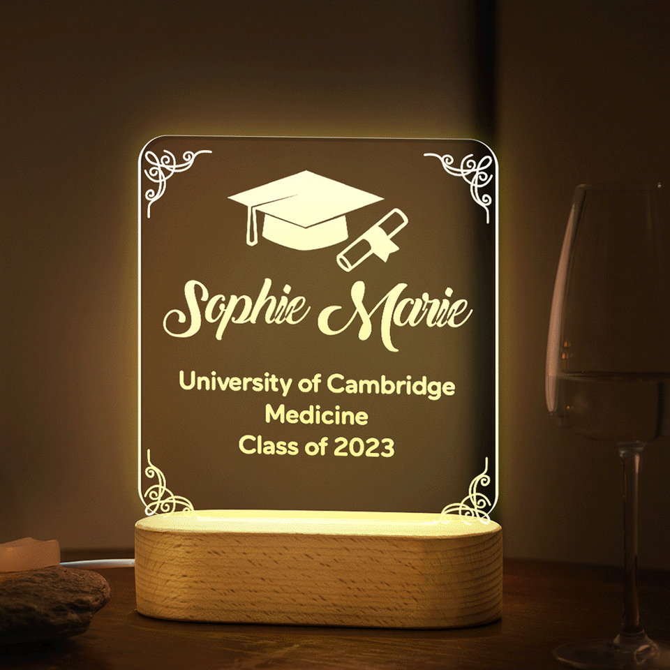 Custom Text Graduation Lamp Square For Friend - AdorableDesignsz 