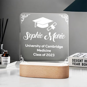 Custom Text Graduation Lamp Square For Friend - AdorableDesignsz 
