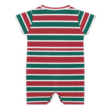 Christmas Stripes Baby One Piece, Holiday Short Sleeve Baby Bodysuit Romper PLR (All-Over Printing)