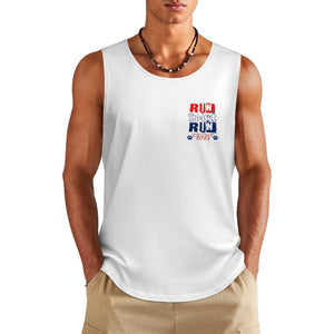 2024 Trump Tank Top, Run Spot Run, Funny Satire Political Tank Republican Shirt for him DTF  Men's Cotton Tank Top BX (Dual-sided Printing)