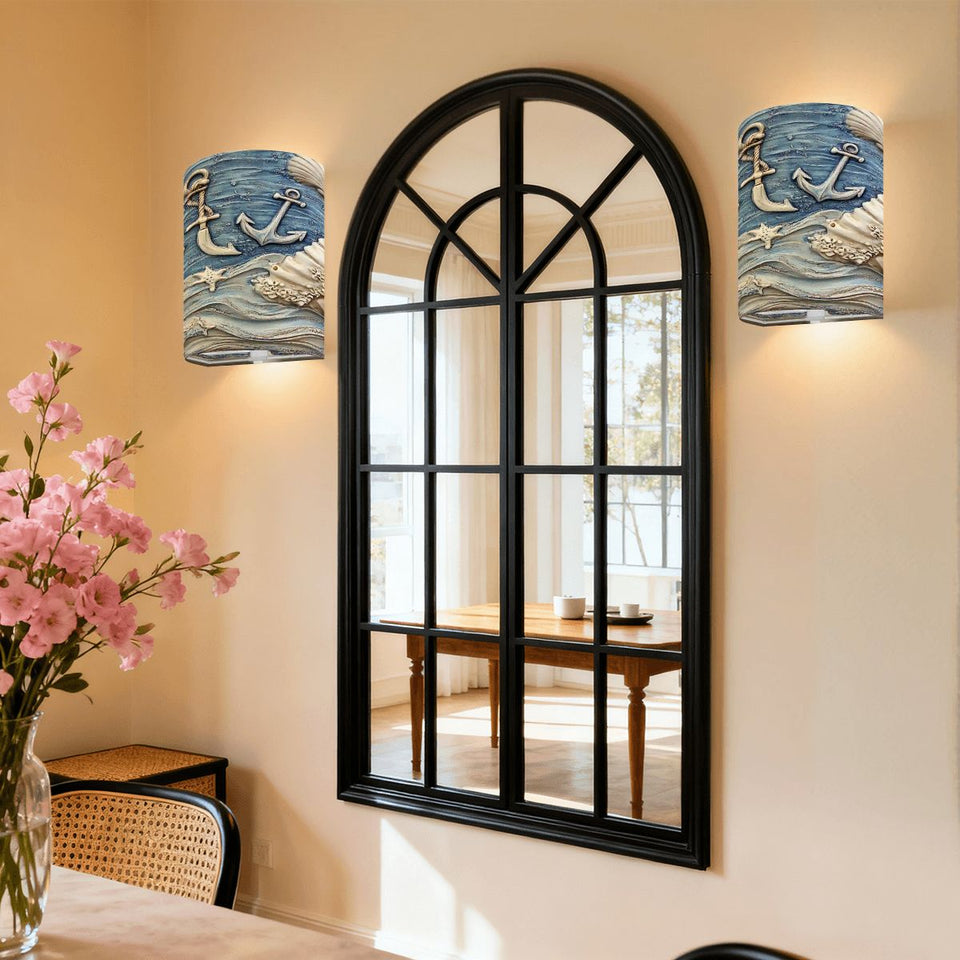 Ocean Inspired Wireless Wall Sconces Set of Two