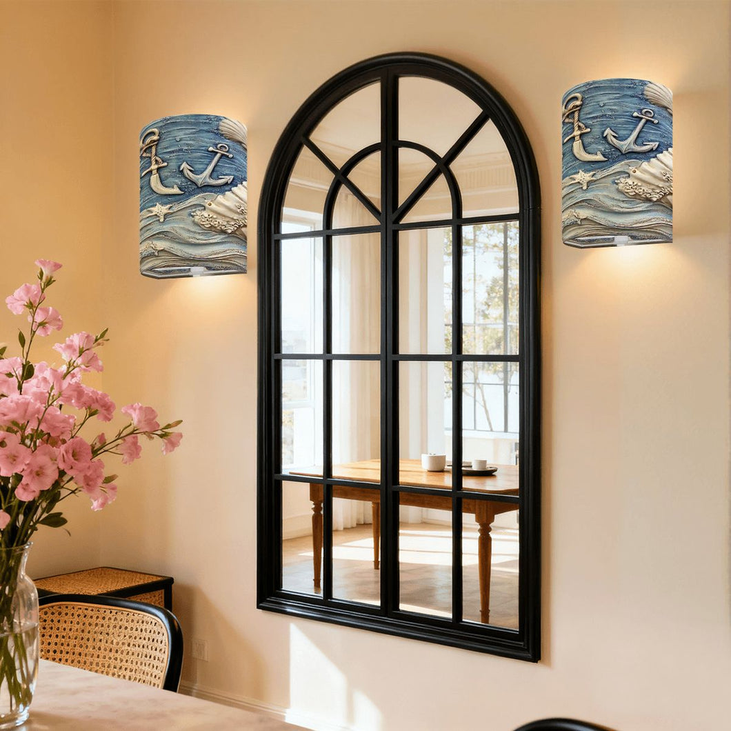 Ocean Inspired Wireless Wall Sconces Set of Two