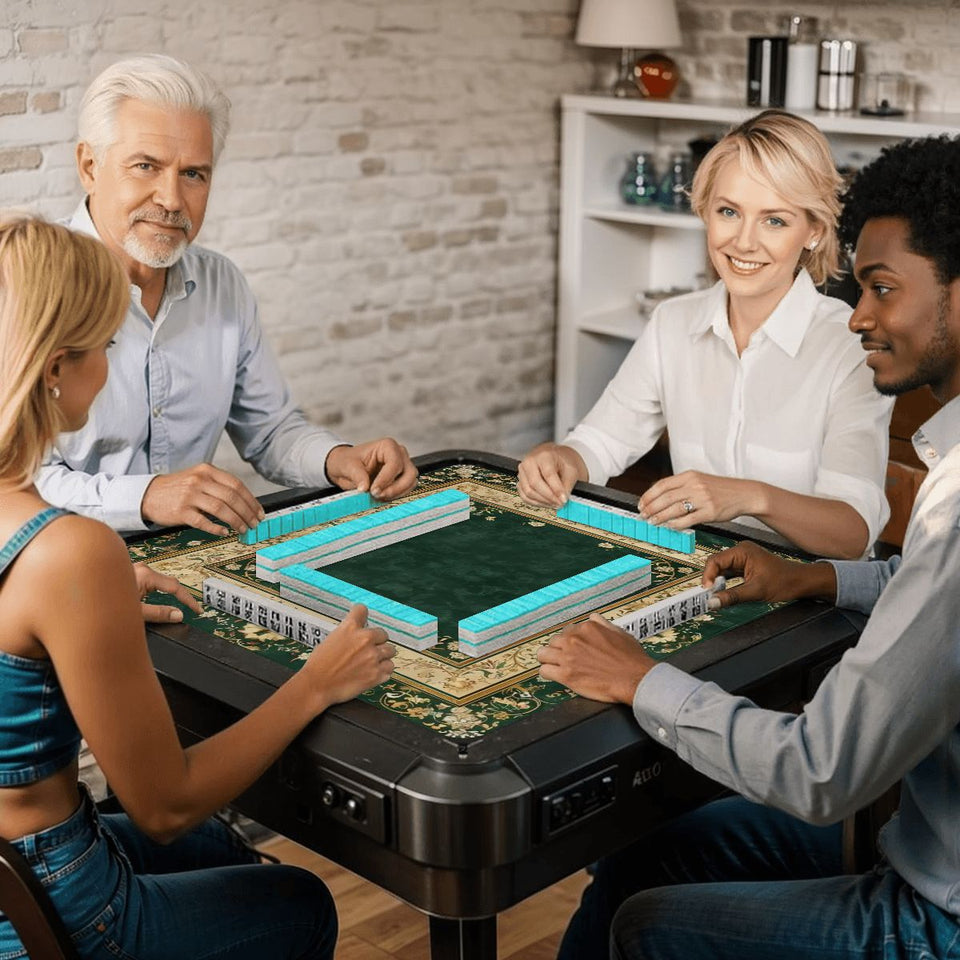 Luxury Floral Mahjong Mat 31.5x31.5 Non-Slip Game Table Mat with Carry Bag | Large Mahjong Playing Mat  (Ship Folded) - AdorableDesignsz 