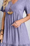 Full Size V-Neck Short Sleeve Dress