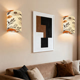 Floral Linen Wall Sconce Lights Set of 2 | Remote Control 16-Color Battery Lamp | No-Wire Magnetic Wall Light | Modern Vintage Decor