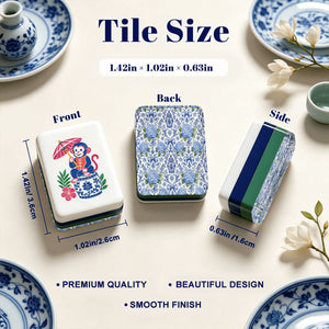 Chinoiserie chic blue and white American Mahjong tile set with jokers – view 8