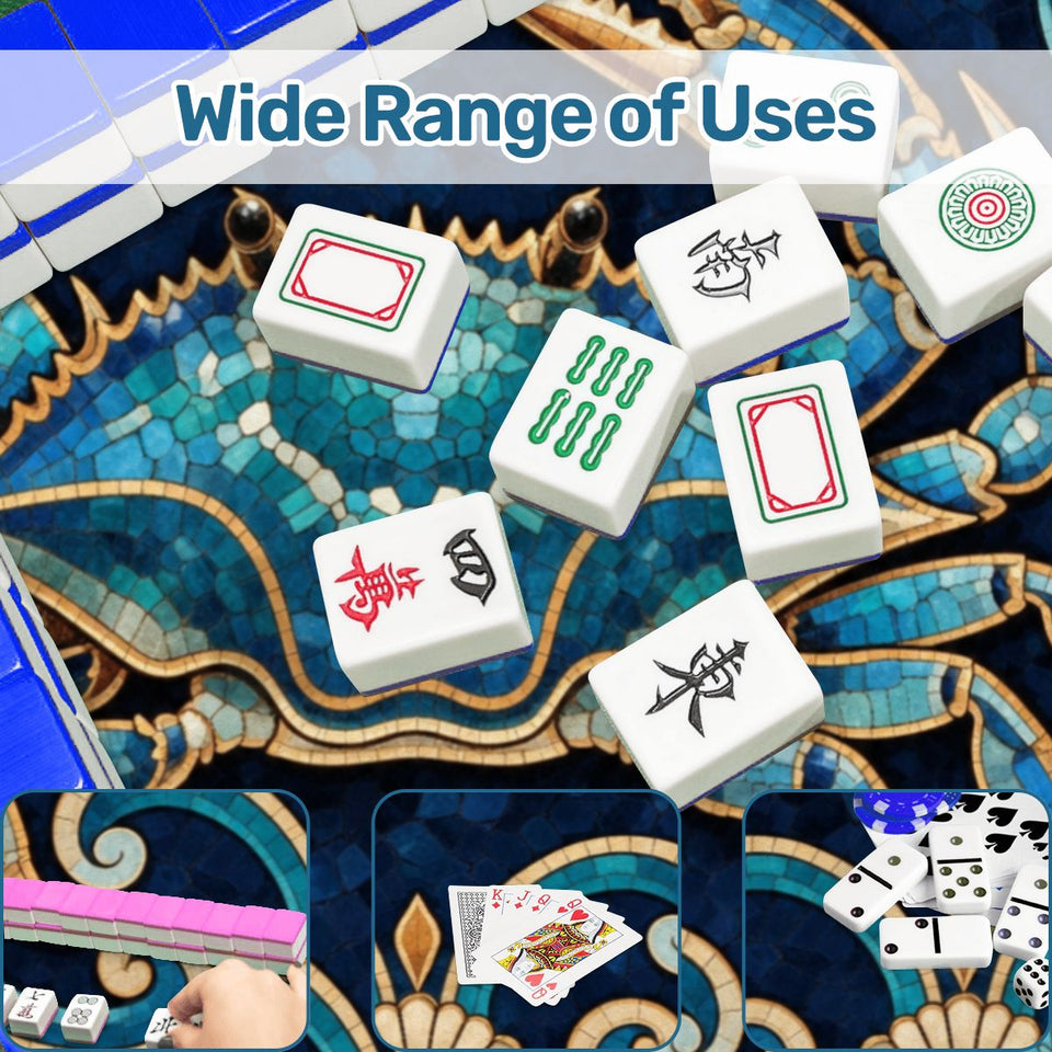 Blue crab coastal mosaic Mahjong mat 31.5 inch with storage bag – view 8