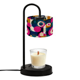 Mid-Century Abstract Candle Warmer Lamp – Artistic Retro Linen Shade, Flameless Wax Melt Warmer