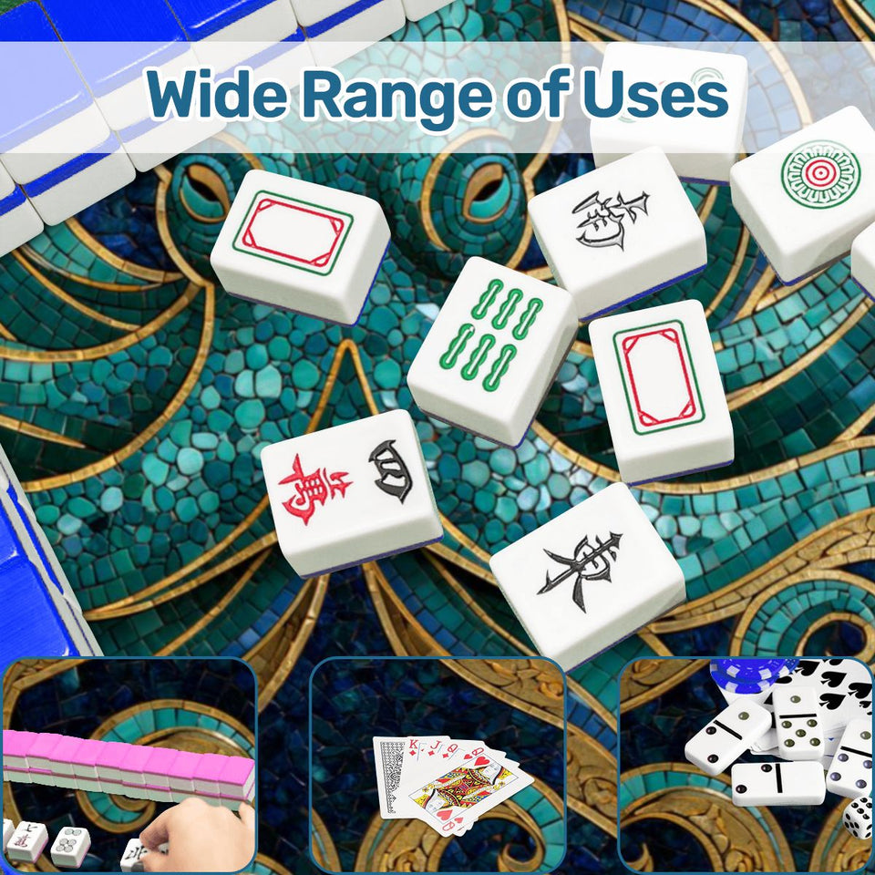 Mosaic Octopus Mini Mahjong Mat 20.9" x 20.9" | Coastal Boho Game Table Pad | Ships Rolled | 2mm or 3mm | AdorableDesignsz - AdorableDesignsz 