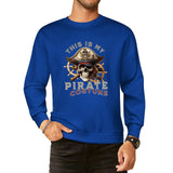 This is my Pirate Costume, Cotton Men's Sweatshirt (Front Printing), Long Sleeve Lazy Halloween Costume