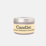 Small Candle Tin 4oz, Party Favor Size Candle, Cute Candle Gift for Bridal Shower,