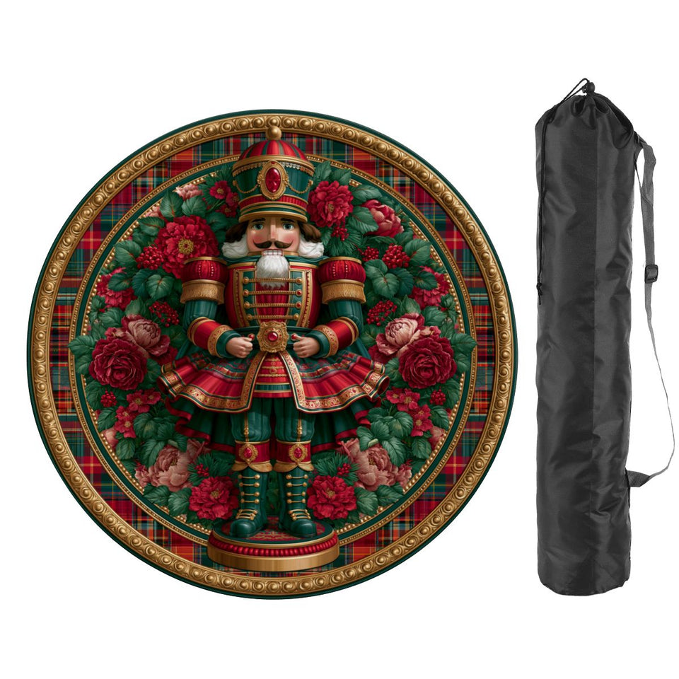 Nutcracker 42 inch Round Mahjong Mat, Christmas Mahjong Mat,Large Holiday table mat - AdorableDesignsz 