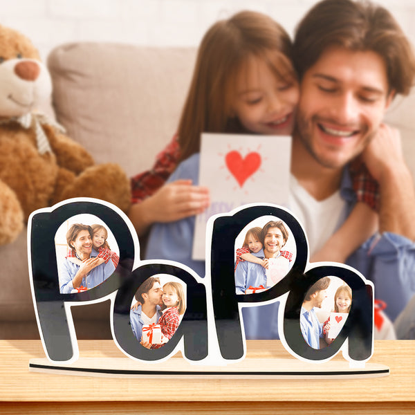 Custom Photo Frame Papa Photo Acrylic Desk Decoration Holiday, Birthday Father's Day Gift