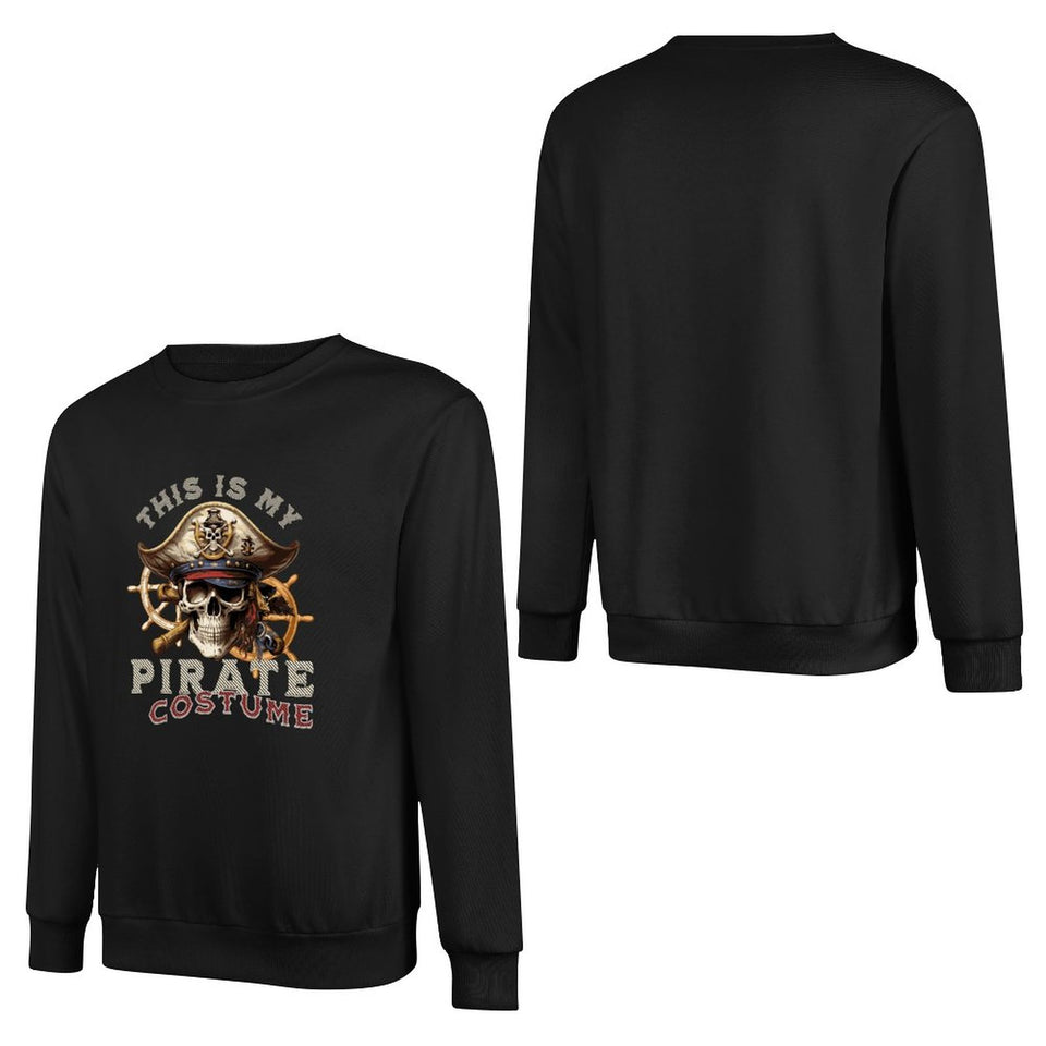 This is my Pirate Costume, Cotton Men's Sweatshirt (Front Printing), Long Sleeve Lazy Halloween Costume