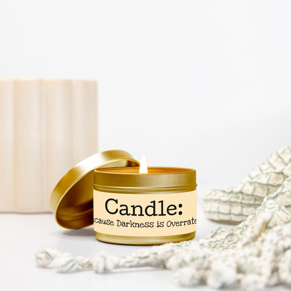 Small Candle Tin 4oz, Party Favor Size Candle, Cute Candle Gift for Bridal Shower,