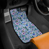 Floral Pattern Blue and Pink Car Mat Set of 4, Cute Car Accessory, New Car Gift Idea