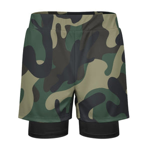 Camouflage Pattern Men Athletic Shorts with 4 Pockets, Casual Men's Light Weight Shorts