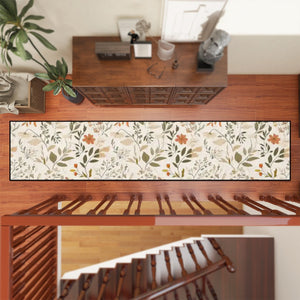 Botanical Leaf Design Runner Rug (5:1), 10 ft long runner rug, Boho Decor, Home Design