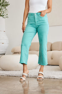 Effortless Style: RFM Crop Chloe High Waist Raw Hem Jeans with Tummy Control