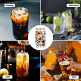 Floral Halloween Spooky Glass Tumbler with Straw & Bamboo Lid  (16oz)