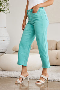 Effortless Style: RFM Crop Chloe High Waist Raw Hem Jeans with Tummy Control