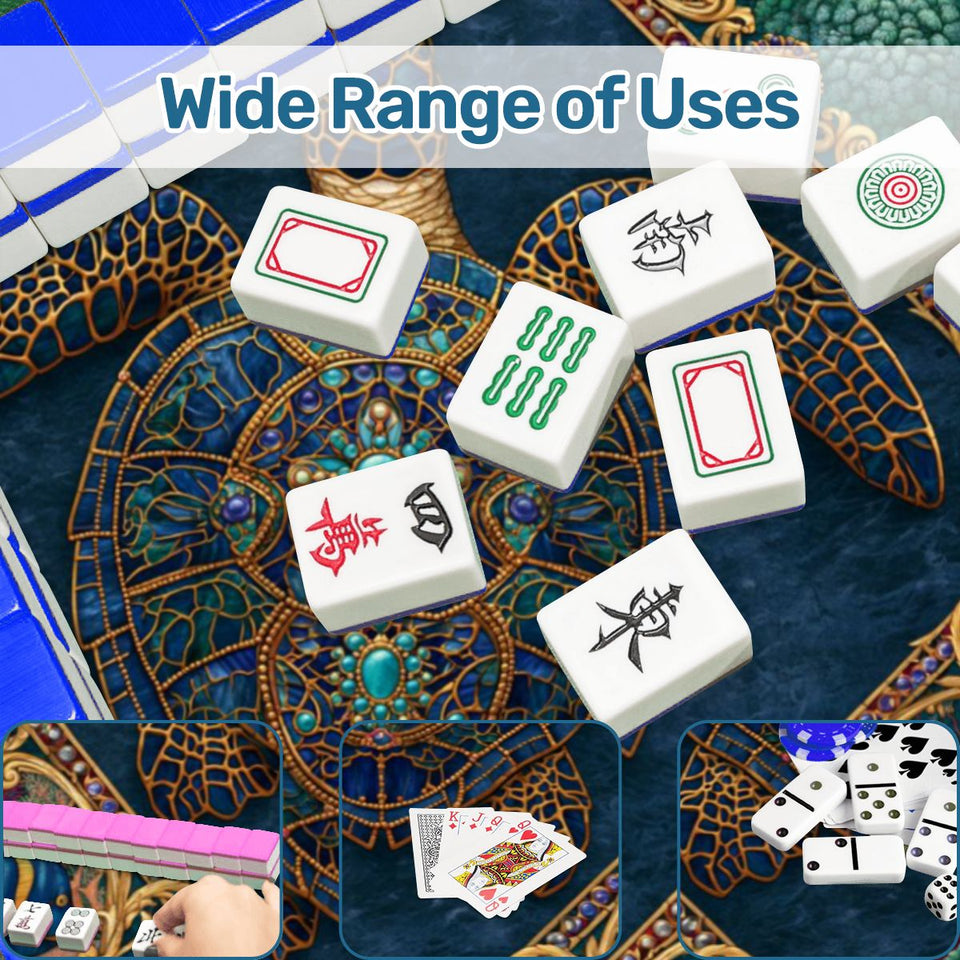 Mosaic Sea Turtle Mini Mahjong Mat 20.9" x 20.9" | Coastal Boho Game Table Pad | Ships Rolled | 2mm or 3mm | AdorableDesignsz - AdorableDesignsz 