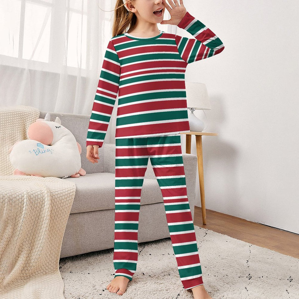 Christmas Pajamas Set, Long Sleeve Girls Nightwear JTZ (All-Over Printing)