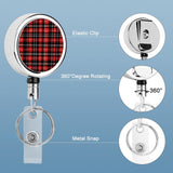 Christmas Plaid Design Badge Reel, Metal Badge Clip, Gift for Pharmacy staff, Physical Therapy staff, Hospital workers